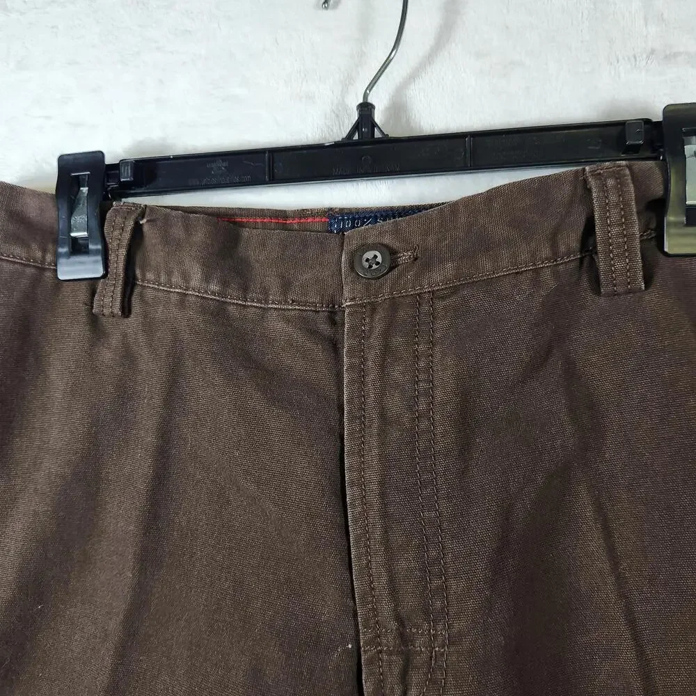Izod Rock Washed Brown Denim Jeans‎ Size 36x30 Surplus Cotton Relaxed